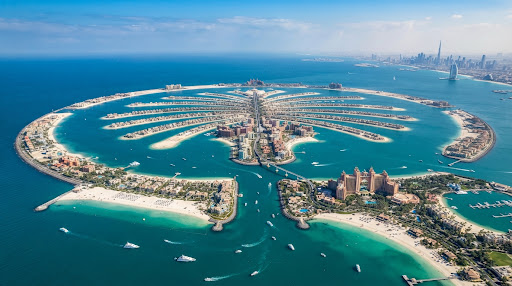 Palm Jumeirah from above, part of the 15 days Dubai tour package